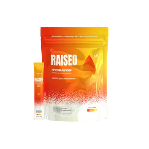 Raised Hydration Electrolyte Powder with 200mg Magnesium Glycinate TTS - Daily Wellness Boosted by Celtic Salt & Vitamin C & D - 15 Sticks Peach Flavor
