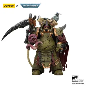 Joytoy Warhammer 40k 1/18 Fully Articulated High Detail Death Guard Deathshroud Terminator 2 Action Figure, Ages 12+, with Manreaper and Plaguespurter Gauntlet JT02595