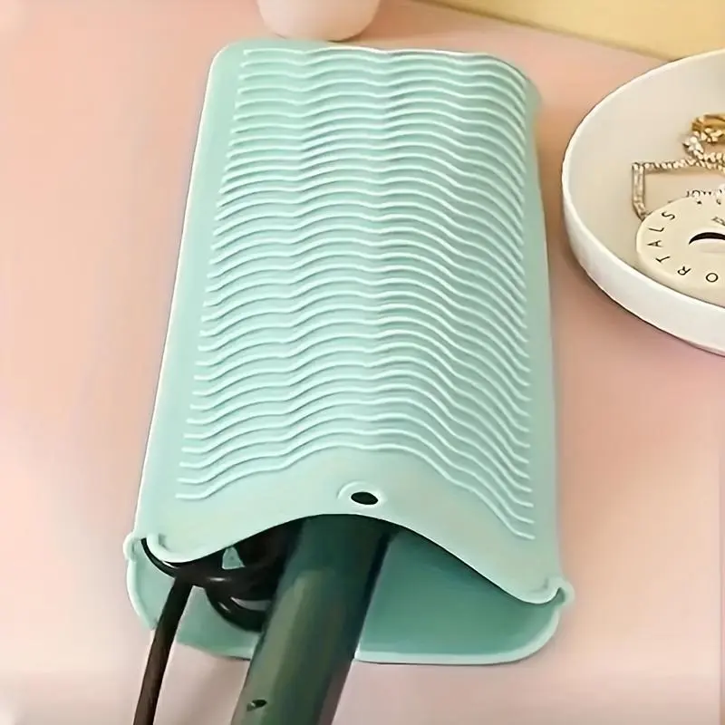 Silicone Heat Insulation Pad, Surface Protection, Heat Resistant Durable Silicone Travel Pouch for Flat Iron, Curling Wand and Hot Hair Tools, Portable Lightweight Hygienic Hair Styling Tool Accessories