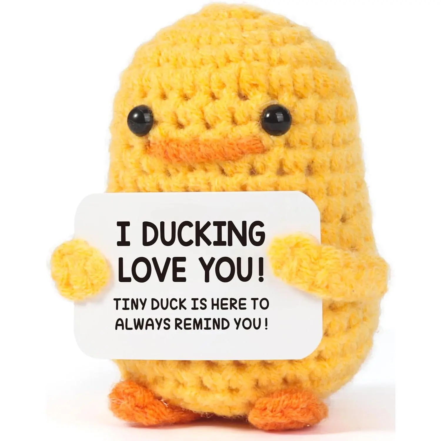 Handmade Crochet Duck Stuffed Animal Gift - Home Decor Statue Figurine, Stress Reliever Companion for Couple Wedding Birthday Easter Stocking Stuffers