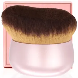 Makeup Brush For self tanner bath soak girl, Leg Makeup &Bronzer Blend,75 mm Wide-headed Kabuki Brush Provides More Even &Pretty Application, Oval Face&Back Makeup Brush, Wet&Dry Use- Pink Rose Gold