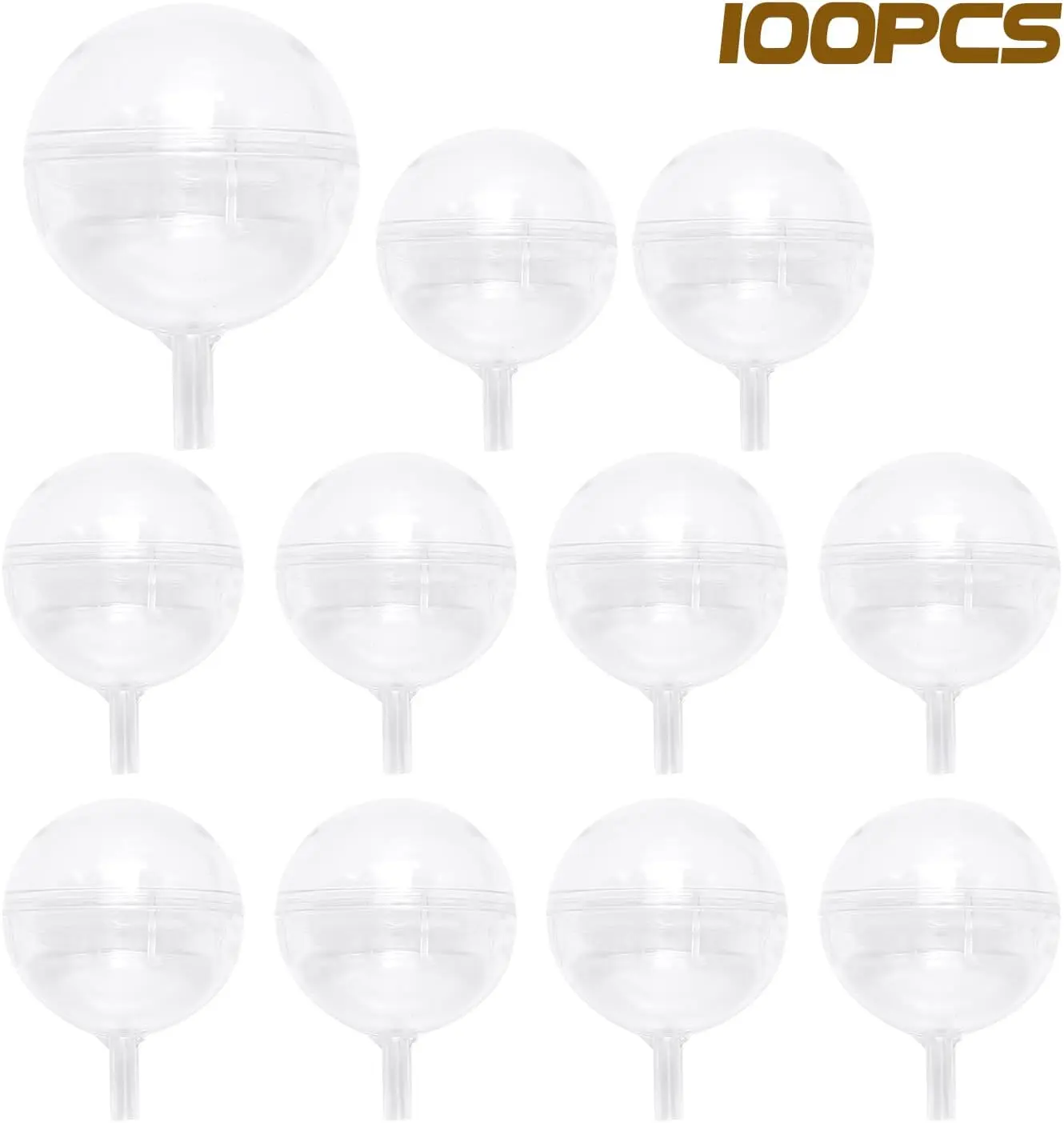 100 Packs Clear Chocolate Box Holder Plastic Round Chocolate Ball Bouquet Holder Flower Packaging Support Rack for Birthday Party, Valentine Day gifts, Mother Day gifts, Teacher Day Gifts