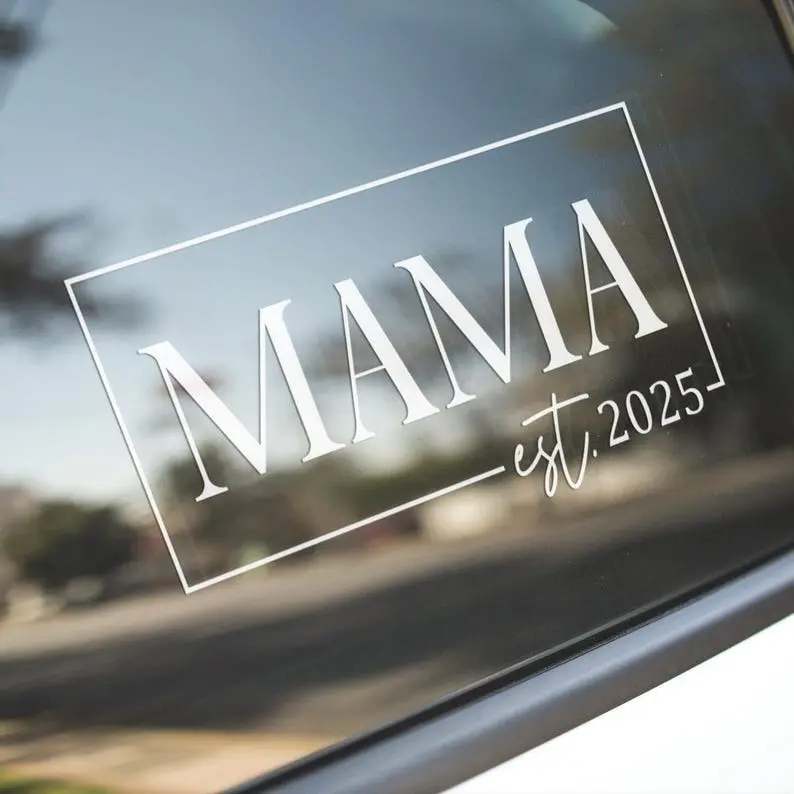 Custom Mama Vinyl Decal, New Mom Car Sticker