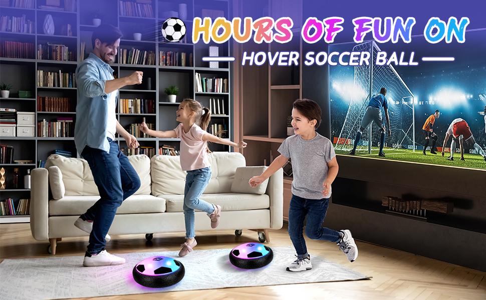Hope rock 2 Pack Hover Soccer Ball with LED Lights,  Indoor Soccer Ball Foam Bumper for Toddlers, Indoor Games for Kids Ages 3-9, Includes 8 Pcs Batteries