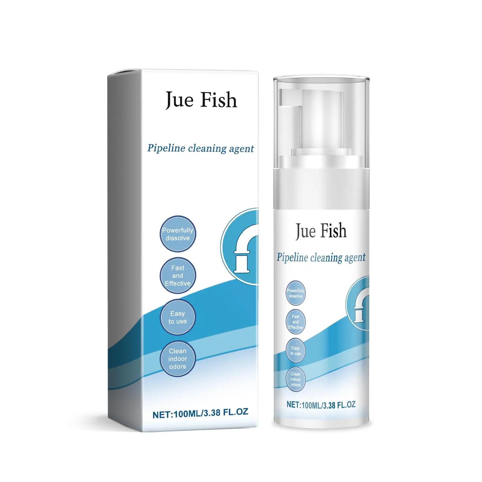 Jue-Fish Pipe Cleaning Foam Effective Spray for Kitchen and Bathroom Powerful Natural Formula for Unclogging Pipes and Maintenance Cleaning