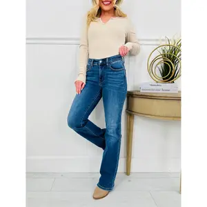 Judy Blue Cozy Classic Thermal Bootcut Jeans