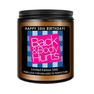 50th Birthday Gifts for Her Him, Happy 50th Birthday Candles Gift for Women Men, Funny 50 Years Old Decorations Ideas- Aroma Relaxation Lavender Scented Candle