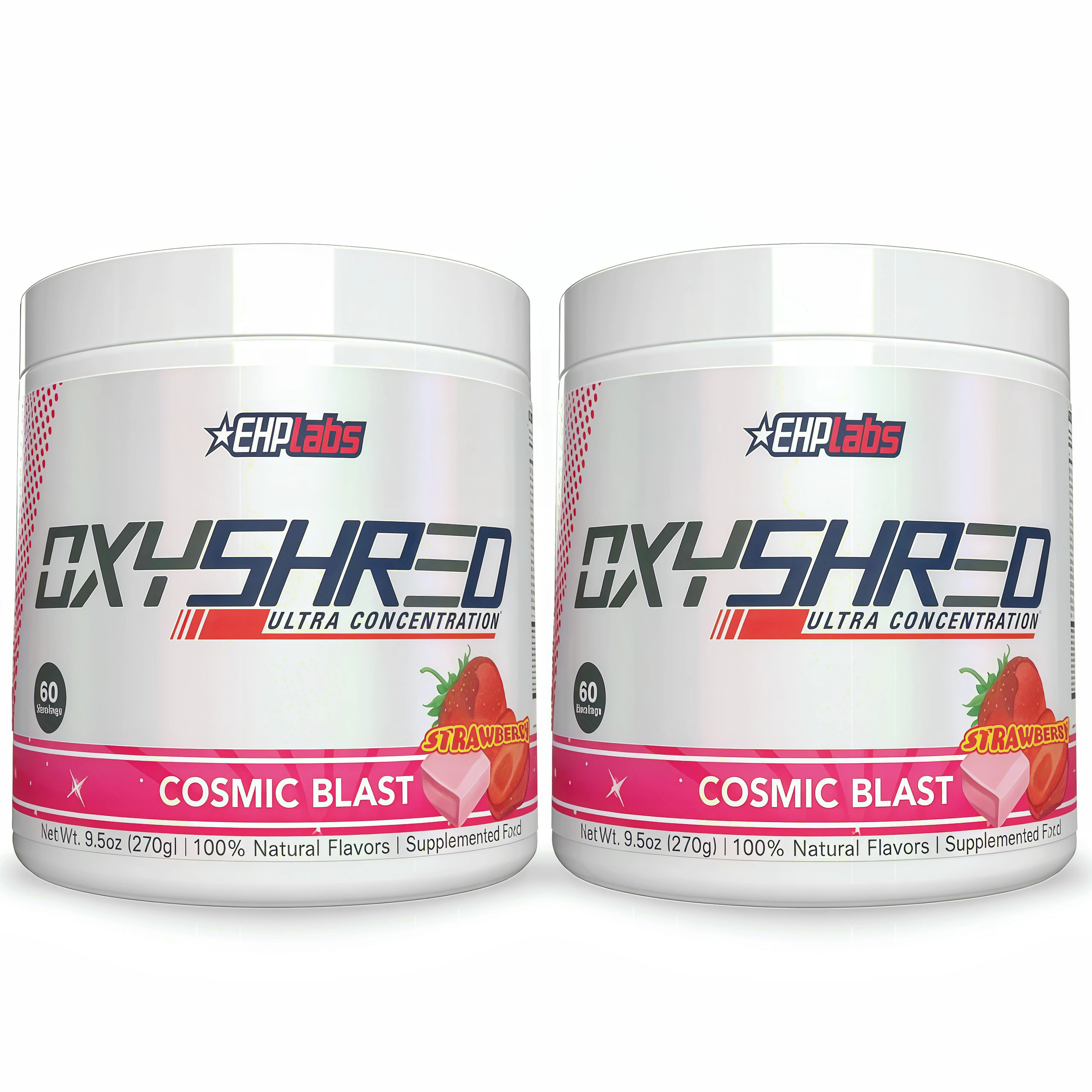 2 Pack EHPlabs OxyShred Ultra SH Concentration Pre Workout Powder 60 Serves 150mg Caffeine Sugar Free Vegan Friendly GlutenFree Men Women Health Fitness Supplements Cosmic Blast Flavor