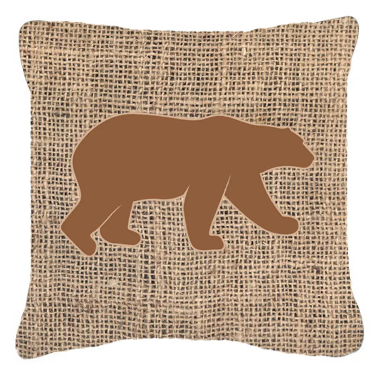 Bear Home Decorative Cushion - Burlap-Look Brown Heavyweight Polyester Fabric, 14x3x14 in, Fade-Resistant, Stain-Resistant, Machine-Washable, for Indoor & Outdoor Use