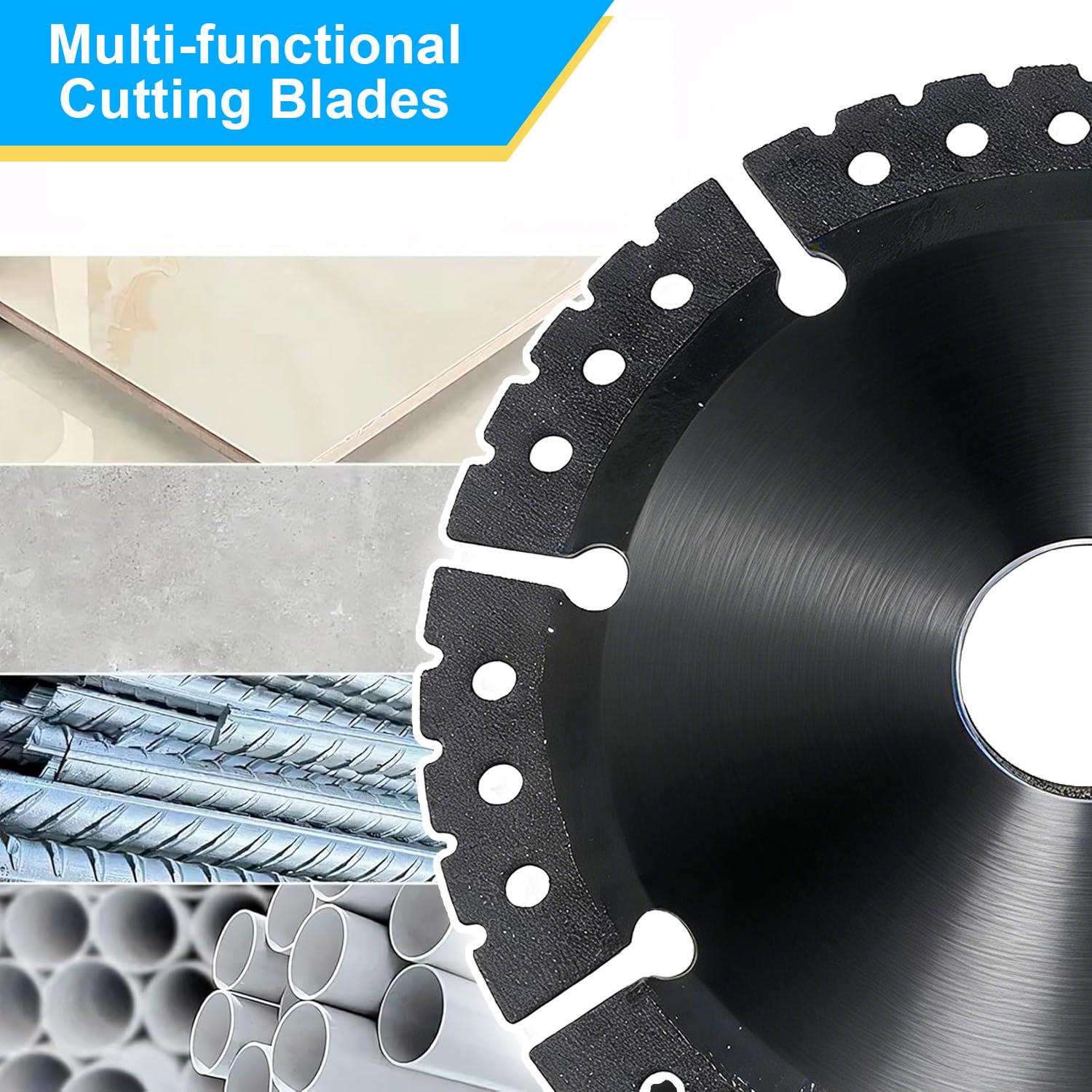 3PCS 4.5" Multi-Material Cutting Blades, Dry Cut Saw Blades for Angle Grinder, Cutting Metal, Cast Iron, Tile, Stone, Marble & Plastic, Heavy Duty Angle Grinder Tool Accessories