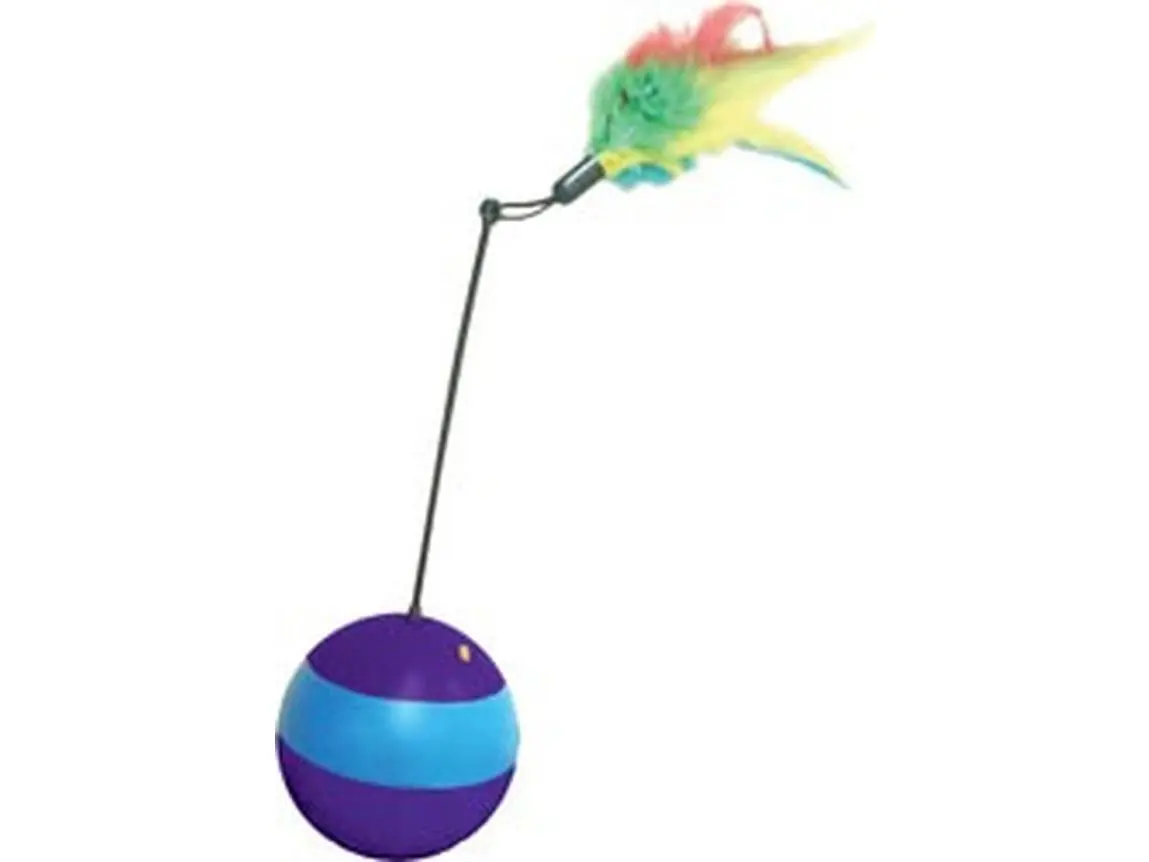 Ethical 077129 Motorized Spin About Cat Ball Interactive Toy - Assorted Colors, Laser Beam, 10 Minute Auto Power Off, Erratic Treat Dispensing Feature