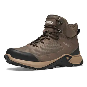 NINGO Men's Waterproof Lightweight Trekking Boots Mid Ankle, Non-Slip Trail Running Footwear for Hiking, Camping & Mountain Climbing