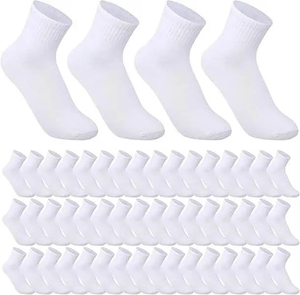 48 Pairs Men Women Quarter Ankle Socks Moisture Wicking Athletic Crew Casual Sports Bulk Socks for Homeless