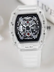 Men's Fashion Clear Watch, Fashion Transparent Watch for Party, Daily Clothing Decor, Trendy All-match & Exquisite Watch for Birthday Gift with Box, Modern Fashionable Wristwatch