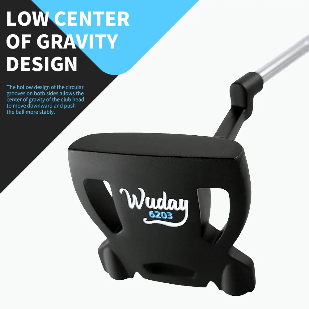 WUDAY Men's Golf Putter, R-Standard Loft with Stability Weighting System, Ergonomic Silicone Grip and Polyester Shaft for All Swing Speeds, Golf Accessory