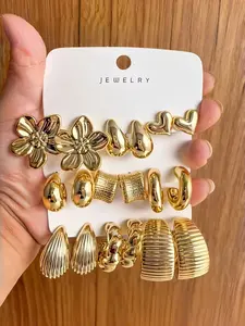 Fashion Earrings Set, 6-18pcs, Stylish & Elegant Design, Perfect for Daily, Party, and Event Wear, Fashionable Earrings
