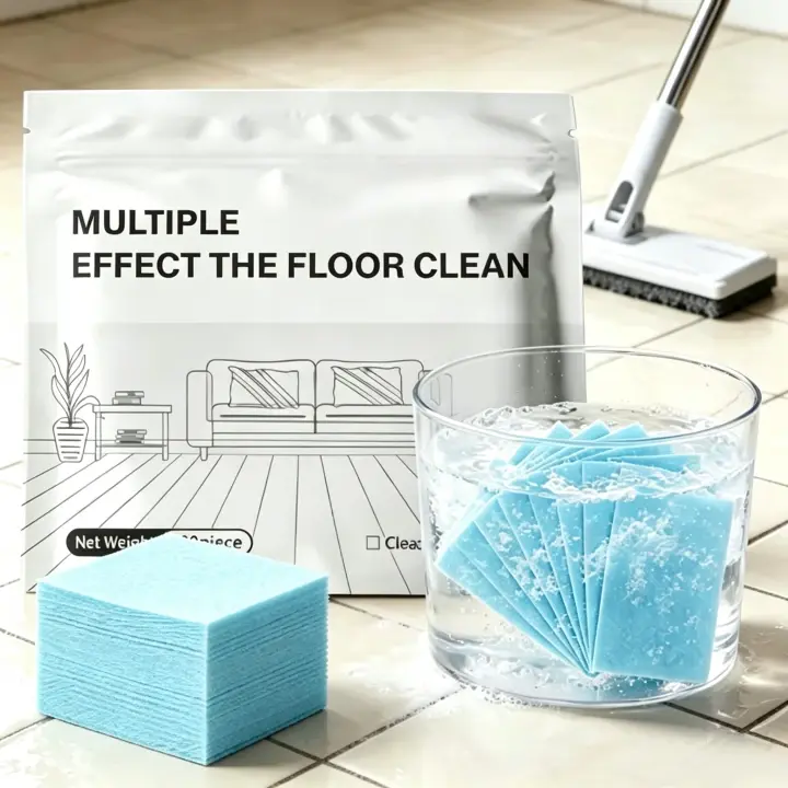 100pcs/bag Powerful Floor Cleaning Tablets, Multi-Surface Cleaner for Hardwood, Tile, Laminate & Vinyl Floors, Fast-Dissolving Mop Cleaning Tablets, Household Floor Care Solution
