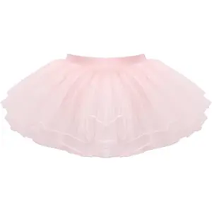 KF5-CPA011 Tutu Skirt Girls Elastic Ballet Dance Skirts 4 Layers Tulle Tutu for Toddler Kid Children 1-9 Years