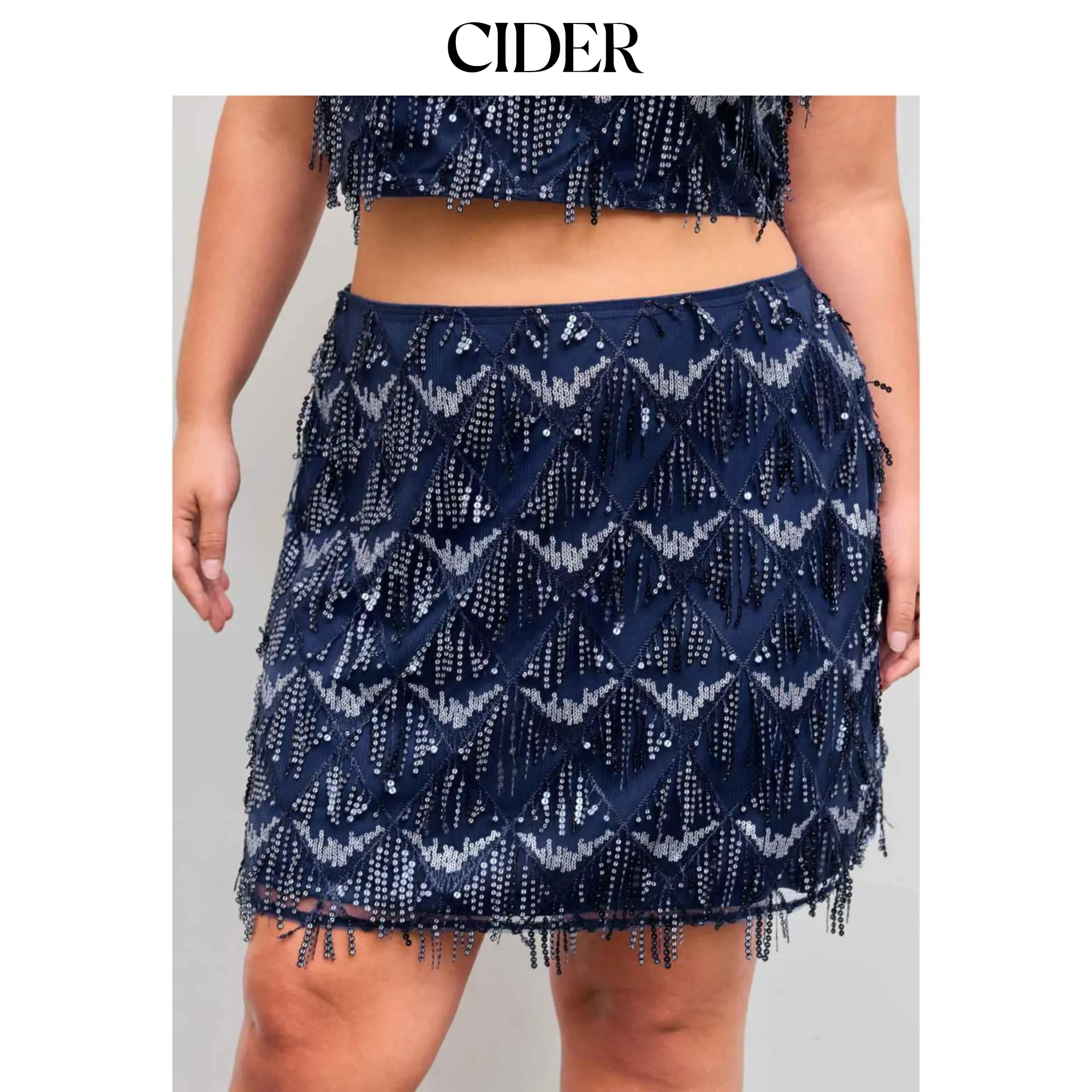 Cider Women's Woven Sequin Mini Skirt - Fitted, Glitter, Chic, Mid-Rise, Solid Rhombus Design, Bodycon, Elegant, Curvy & Plus Sizes 0-24, Women's Sequin Skirts for Fashion Wear