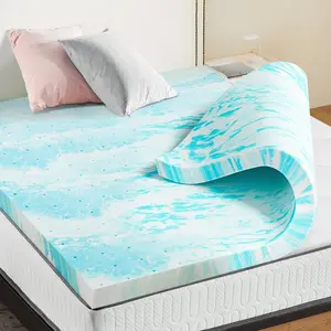 Memory Foam Cooling Gel Swirl Infused Bed Topper for Back Pain back pain relief hybrid mattress foldable mattress memory foam bed queen king size