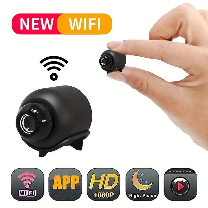 1080P HD Digital Mini Security Camera, WiFi Wireless, Night Vision, Motion Detection, Audio & Video Recorder for Home Surveillance, Digital Camera, Home Monitoring Camera, Wireless Security Camera