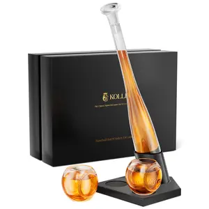 Valentine's Day Gifts Kollea Baseball Whiskey Decanter Set 20Oz with 2 Glasses, Unique Birthday & New Year Gift for Him Brother Guys Boyfriend Coach Liquor Tequila Bourbon Drinking Classic Utensils Fathersdaygift Craftsmanship Classy Elegant