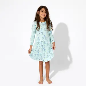 PAW Patrol: Love Paws Blue Bamboo Girls' Long Sleeve Dress