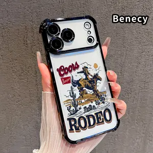 Phone Case Compatible with iPhone 17 Pro Max 16 15 Plus Air 14 13 12 11 E Cowboy Rodeo Pattern Transparent Full Coverage Four Corners Anti-drop Casing Protective Protection Smartphone