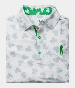 USAG Fighting Irish Polo - Men's Performance Irish Golf Polo - U Suck at Golf - Short Sleeve, Relaxed Fit, UPF 50, Moisture-Wicking Fabric