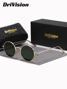 Drivision 1 Piece Unisex Round Polarized Tinted Lens Sunglasses, High Quality Sunglasses, Full Frame Metal, UV400 Meticulous craftsmanship A wise choice for seizing opportunities Polarized Fishing Sunglasses