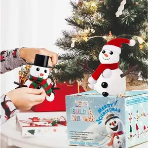12 Pack Christmas Craft DIY Snowman Kit, Build a Snowman Kit Indoor Decorations, Air Dry Modeling Clay, Christmas Activities Snowman Making Kit