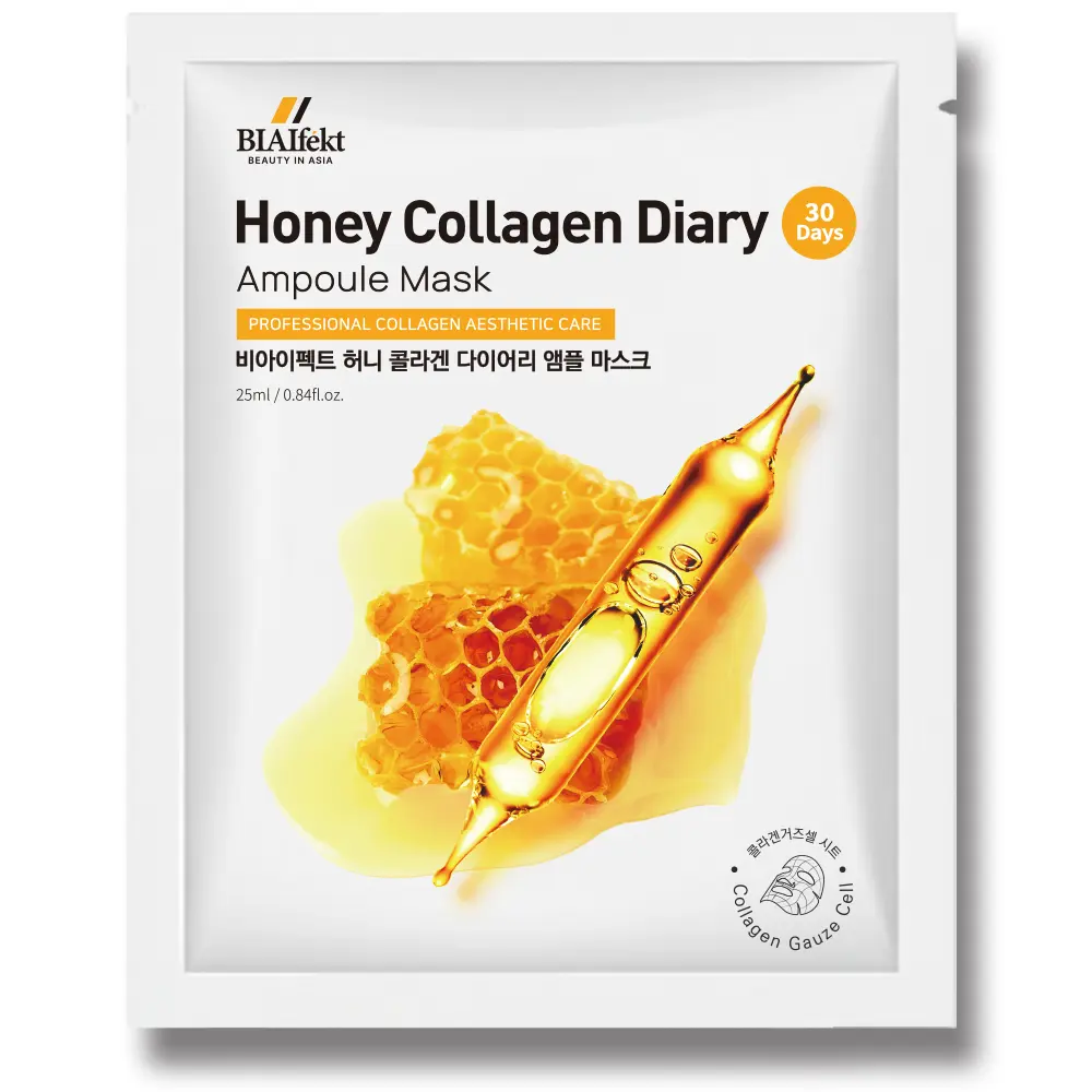 BIAlfekt Honey Collagen Diary Ampoule Mask 10EA - Nourishing Collagen Sheet Mask with Honey, Propolis & Royal Jelly 25ml