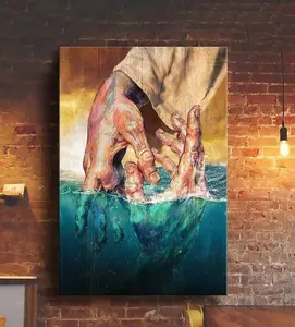 Jesus Holding My Hand Wall Art Poster or Canvas, The Hand of God Painting, Take my Hand Canvas for God Lover