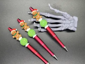 Christmas Gingerbread Man Beaded Pen