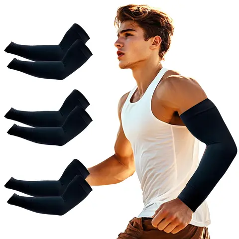 3 Pairs UV Protection Cooling Arm Sleeves for Men and Women UPF 50 Sun Sleeve