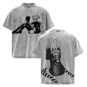 valentine shirts Misa Amane Death Note Vintage Washed Tee – Double Printed Oversized Heavyweight