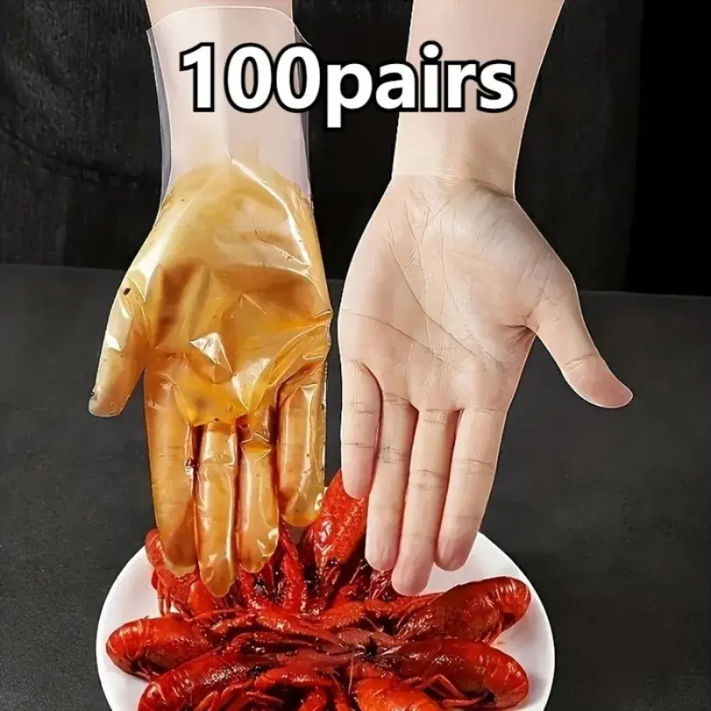 Disposable Transparent Gloves, Suitable for Cooking, Cleaning, Handicrafts, and Hair Dyeing, Protecting Hands