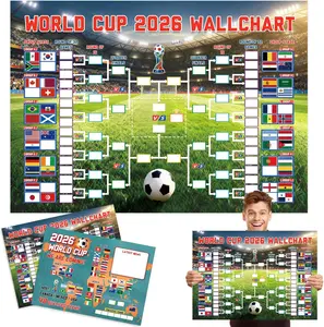 World Cup 2026 Wall Chart Poster (2-Pack) - 19.7" x 27.5" Large Soccer Tournament Bracket & Match Tracker - Predict Poster - Schedule & Group Stage Map for Soccer Fans & Party Decor (Green)