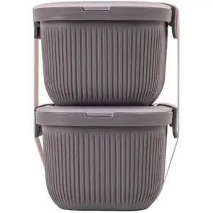 Mainstays 19oz Grey Stackable Snack Container with Airtight Silicone Seal Transparent Lid BPA Free Dishwasher Safe for Lunch & Snacks