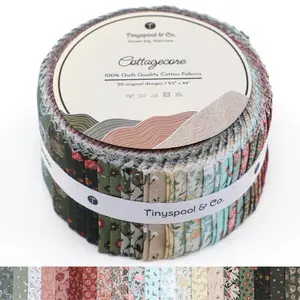 Tinyspool & Co. Cottagecore Jelly Roll Fabric Strips 40 Assorted Bundle Soft 100% American Cotton OEKO-TEX Certified for Quilting Crafting Sewing Home Decor Purse Making