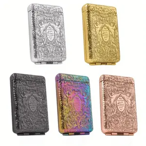 Angel pattern design . Cigarette Case That Can Hold 14 Thick, Featuring Creative Engraving, Portable and Crush-resistant. Ideal for Home Storage, Travel Storage, Stylish Storage, with a Rectangular Shell, Sturdy Material