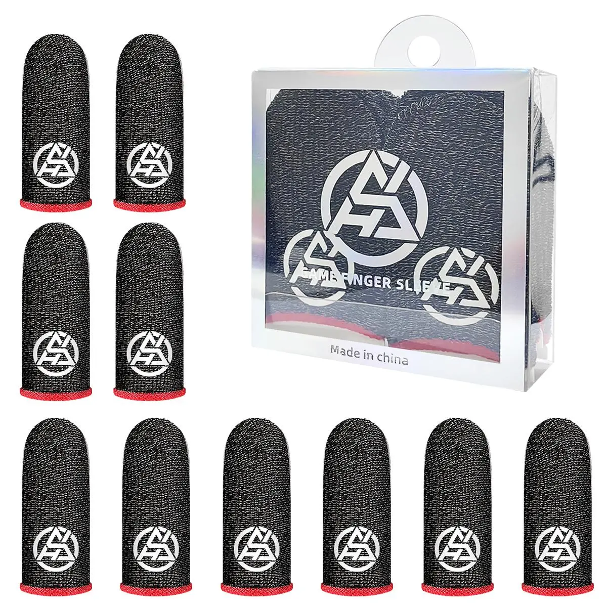 Gaming Finger Sleeves, 5 Pairs Thumb Finger Fingertips, Night Glowing Thumb Covers, Finger Covers for PUBG Mobile Games, Console, Gaming Accessories, Gaming Stuff, Gaming Items