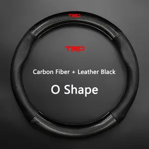 Universal Car Steering Wheel Cover, Carbon Fiber Leather, Anti-Slip, Fashionable, for Toyota Trd Pro, Corolla, Yaris, Chr, Auris, Rav4, Prius, Prado