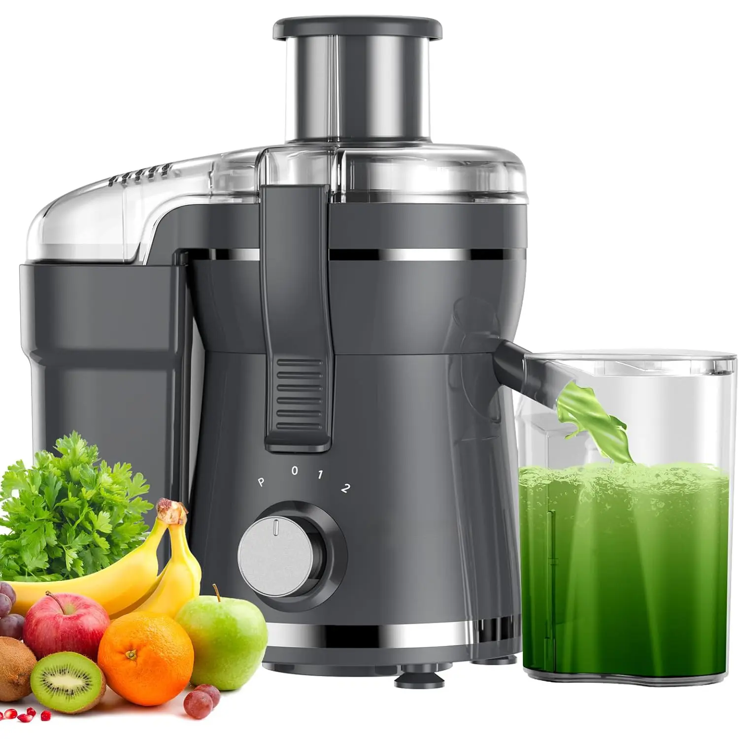 500W Centrifugal Juicer Machine - Fruit Juice Extractor, Juicer Machines for Vegetables & Fruits, 27000 RPM Fast Process, Wide Chute, Compact Kitchen Fit, BPA-Free, Easy Clean Dishwasher Safe, Powerful Performance