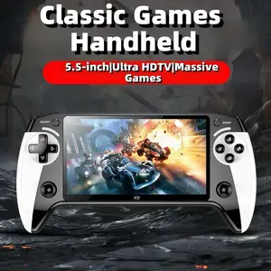 X9 Handheld Game Console, Rechargeable Portable Gaming Machine, 10 Emulator Games, Wireless Home and Travel Use, Portable Gaming System, Lithium Ion Battery