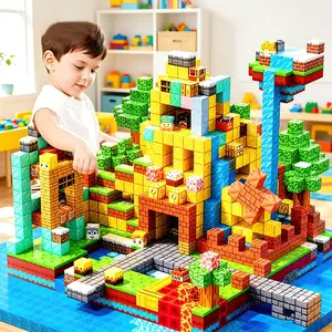 500pcs Magnetic Building Blocks Set, Magnetic Cubes, Random Patterns, Stem Montessori Toy, Creative 3D Construction, Birthday Gift for Kids Ages 3-8, Building Block Sets