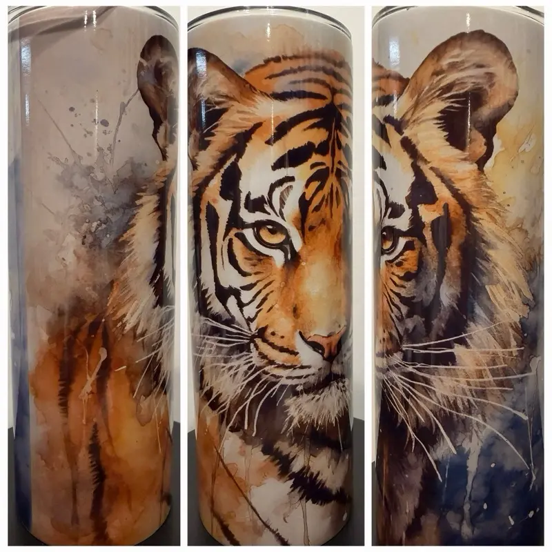 20oz Tiger Tumbler with Detailed Tiger Design for Stylish Drinkware