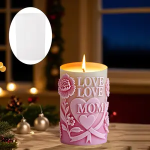 Cylinder Love Balloon Scented Candle Silicone Mold DIY Rose Flower & Balloon Shape Resin Gypsum Clay Concrete Craft Home Decor Gift