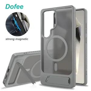 for Samsung Galaxy S26 S24 S23 Ultra S25 Edge 5G Case Magsafe Magnetic Kickstand Transparent Clear Matte Back Cover Phone Protective Cases