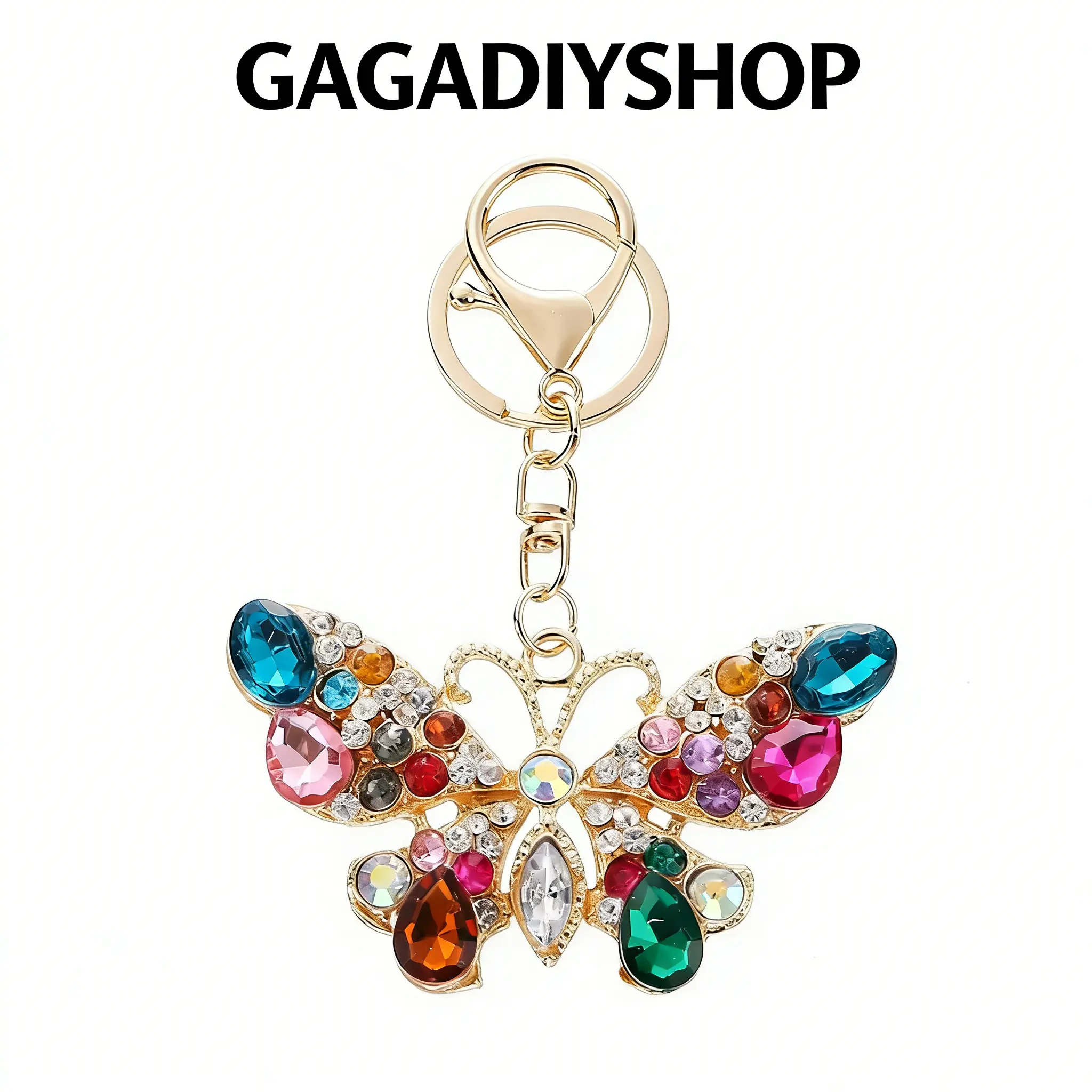 [Gaga Shop] Butterfly Keychain Key Holder - Viral Cute Bag Charm with Key Ring & Clip, Multiple Styles Women's Purse Accessory, Graduation & Mother's Day Gift